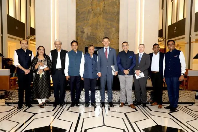 US Consul General Mike Hankey at the US Consulate General- Mumbai interacted with representatives of businesses at Gujarat Chamber of Commerce and Industry in Ahmedabad. US Consul General Mike Hankey at the US Consulate General- Mumbai interacted with representatives of businesses at Gujarat Chamber of Commerce and Industry in Ahmedabad.