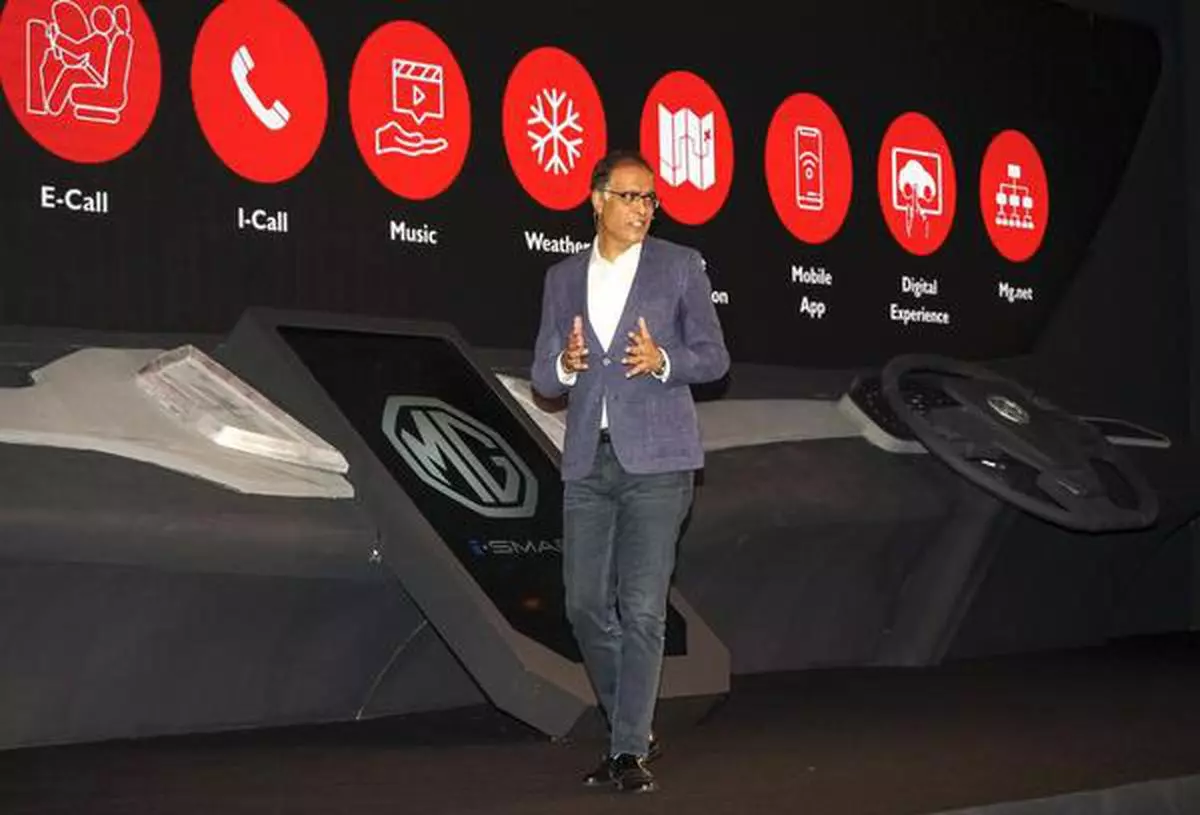 MG Motor India President and Managing Director Rajeev Chaba   at a press conference, in New Delhi