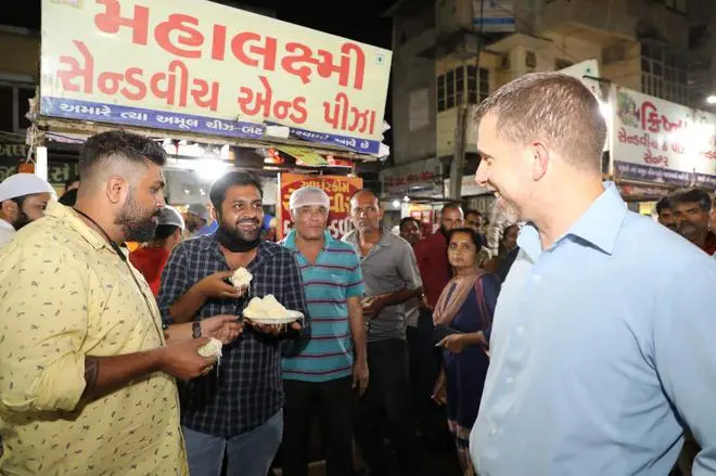 US Consul General Mike Hankey at the US Consulate General- Mumbai visited Ahmedabad’s iconic night street food market Manek Chawk. US Consul General Mike Hankey at the US Consulate General- Mumbai visited Ahmedabad’s iconic night street food market Manek Chawk.