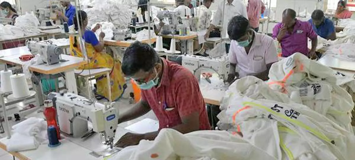 COIMBATORE, TAMIL NADU, 30/03/2019: &#13;Workers stitching garments at a knitwear export unit in Tiruppur..&#13;Photo:S. Siva Saravanan/ The Hindu &#13;&#13;