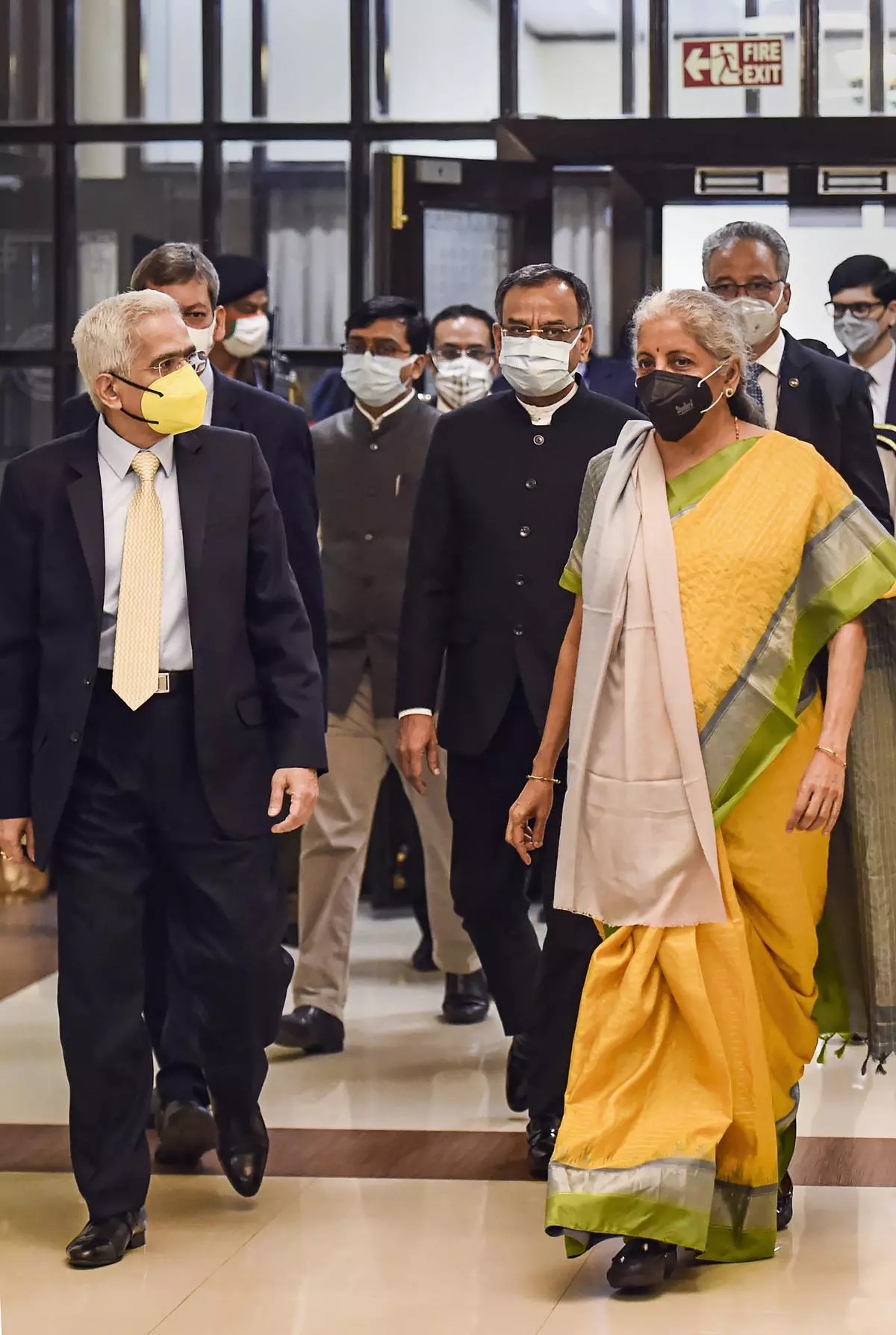 Union Finance Minister Nirmala Sitharaman and Reserve Bank of India (RBI) Governor Shaktikanta Das arrive for the post-Budget meeting of the RBI Central Board in New Delhi on Monday 