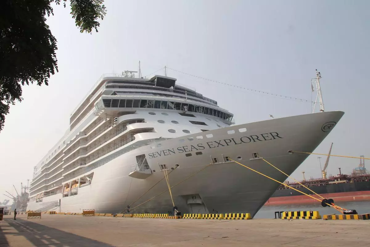 Second cruise vessel of the current season ‘Seven Seas Explorer’ calls at New Mangalore Port on Friday.