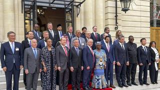 Union Minister Piyush Goyal and others leaders at the WTO Trade Ministers’ gathering on the sidelines of the OECD Ministerial Council Meeting, in Paris. Union Minister Piyush Goyal and others leaders at the WTO Trade Ministers’ gathering on the sidelines of the OECD Ministerial Council Meeting, in Paris.