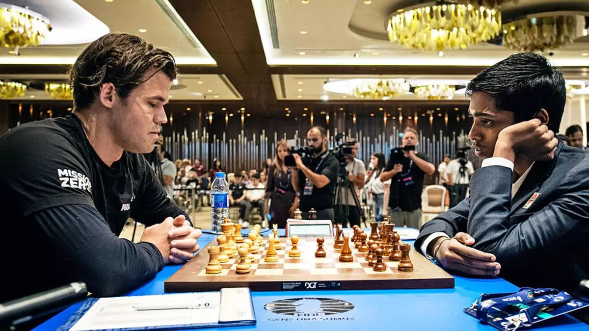 World Cup chess: 1st game of final between Praggnanandhaa and