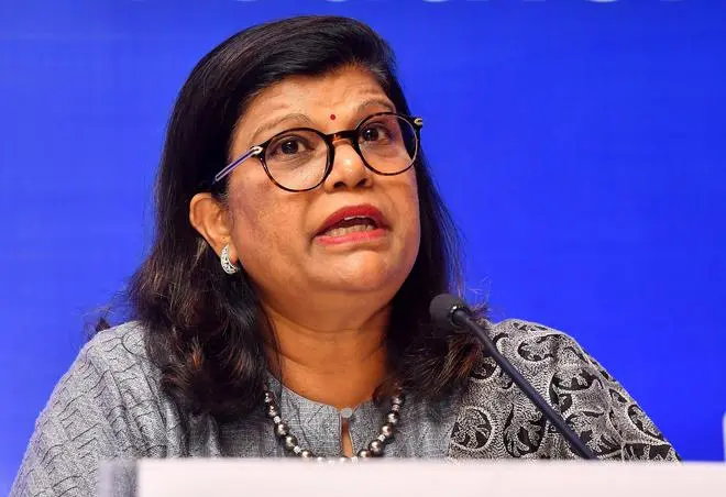 HYDERABAD, TELANGANA, 20/07/2022: Chairperson CII Southern region Suchitra Ella addressing media conference in Hyderabad on Wednesday, July 20, 2022. Photo: NAGARA GOPAL / The Hindu HYDERABAD, TELANGANA, 20/07/2022: Chairperson CII Southern region Suchitra Ella addressing media conference in Hyderabad on Wednesday, July 20, 2022. Photo: NAGARA GOPAL / The Hindu
