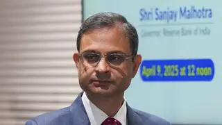 RBI Governor Sanjay Malhotra during a press conference after announcement of the first bi-monthly monetary policy of the current fiscal year, in Mumbai on Wednesday, RBI Governor Sanjay Malhotra during a press conference after announcement of the first bi-monthly monetary policy of the current fiscal year, in Mumbai on Wednesday,