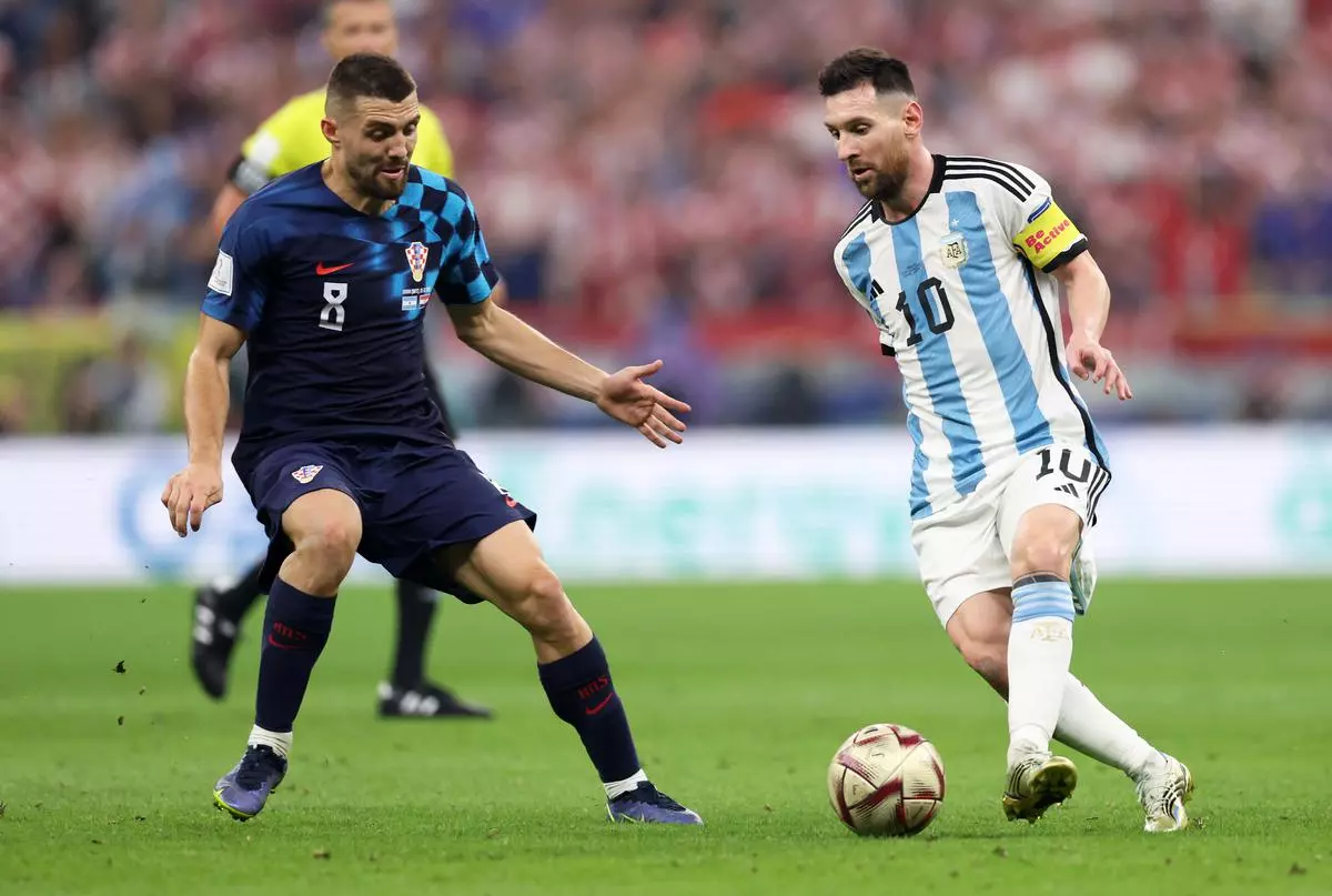 Lionel Messi of Argentina in action during the FIFA World Cup Qatar 2022 semi final match 