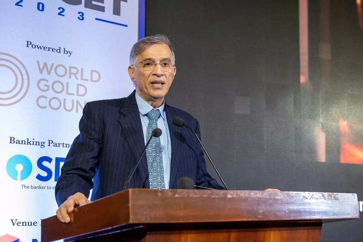 Niranjan Hiranandani, Founder & MD of Hiranandani Group speaks during the Business Line Countdown to Budget 2023 program held at National Stock Exchange in Bandra on Friday    