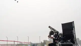 Defence Research & Development Organisation (DRDO) successfully conducts three successive flight trials of Very Short-Range Air Defence System (VSHORADS) from Chandipur off the coast of Odisha, on Saturday. (A file photo) Defence Research & Development Organisation (DRDO) successfully conducts three successive flight trials of Very Short-Range Air Defence System (VSHORADS) from Chandipur off the coast of Odisha, on Saturday. (A file photo)