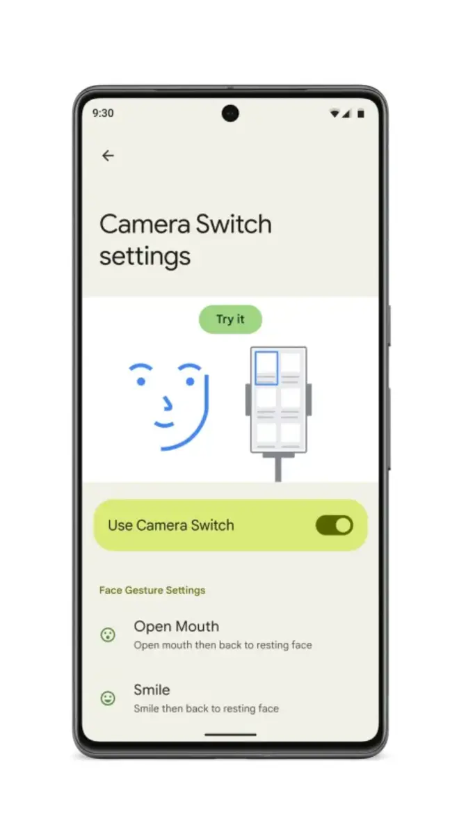 Google’s Switch Access App - Camera switch settings