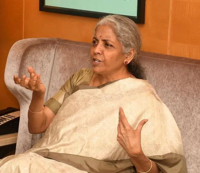 Nirmala Sitharaman, Union Finance Minister at an interview with Business Line in Chennai. Nirmala Sitharaman, Union Finance Minister at an interview with Business Line in Chennai.