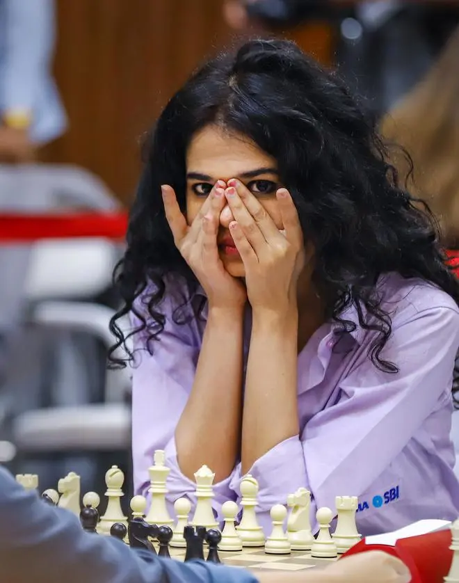 Tania Sachdev during the 11th and final round of the 44th Chess Olympiad, at Mamallapuram near Chennai, on Tuesday Tania Sachdev during the 11th and final round of the 44th Chess Olympiad, at Mamallapuram near Chennai, on Tuesday