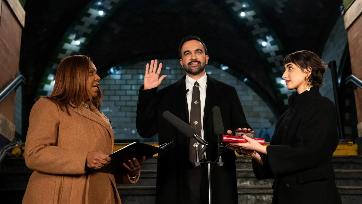 Zohran Mamdani sworn in as New York City mayor at historic subway station