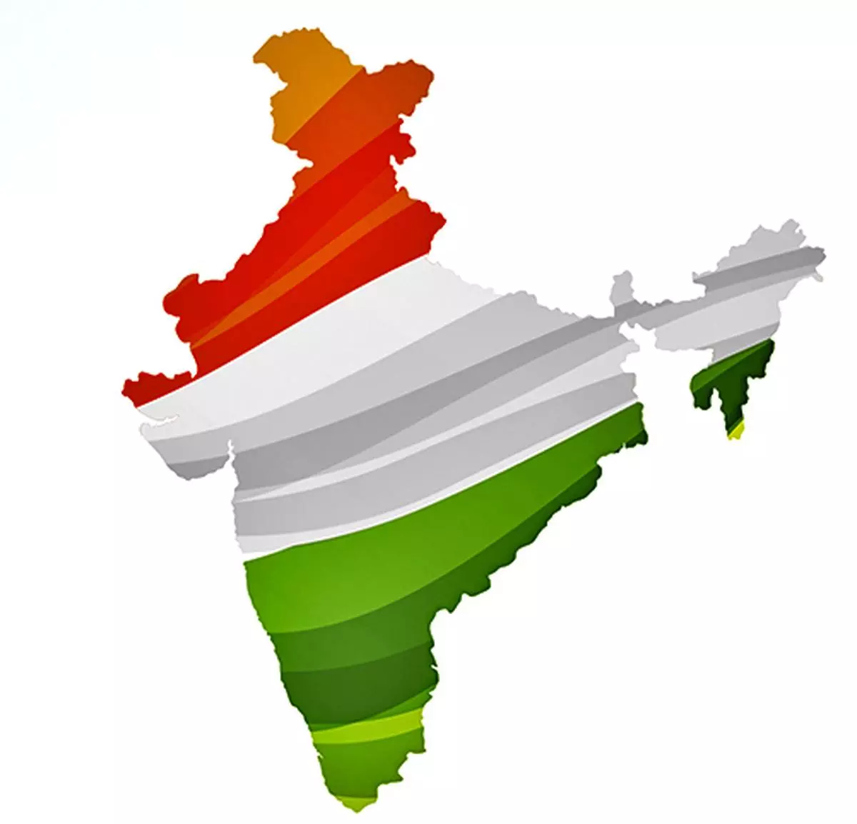 map of india with tricolor