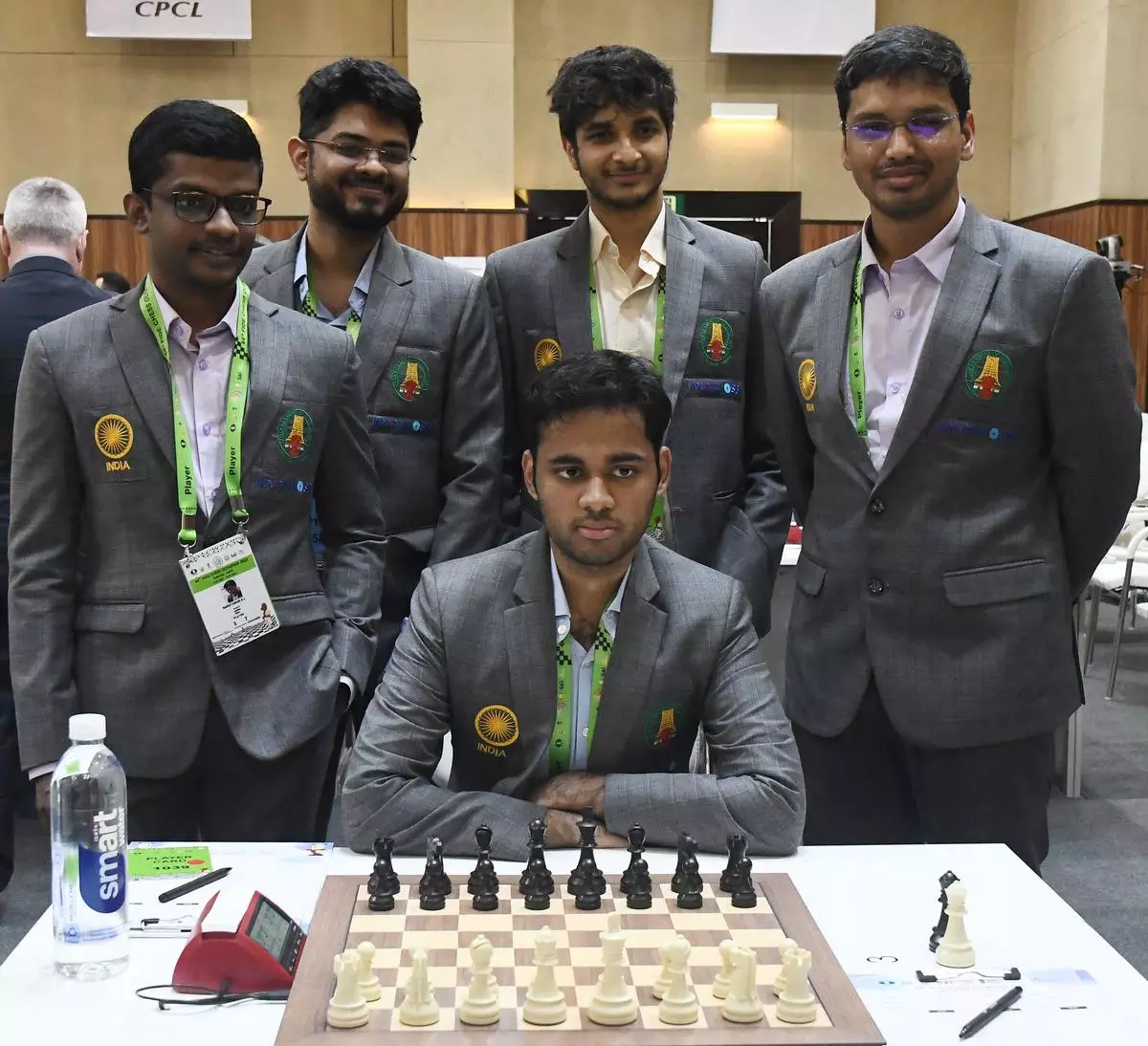 Chess players on the fifth day of the 44th Chess Olympiad held at Mamallapuram near Chennai on Tuesday