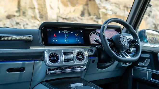 Powered by Mercedes-Benz’s MBUX platform, the feature-rich infotainment unit gels well with the rest of the upmarket cabin