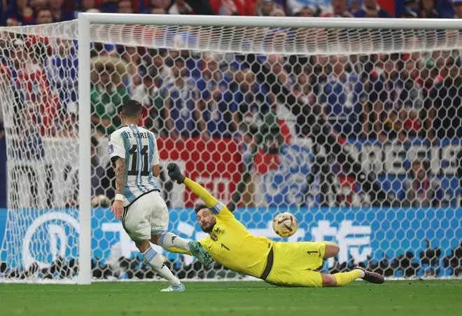 Argentina’s Angel Di Maria scores their second goal