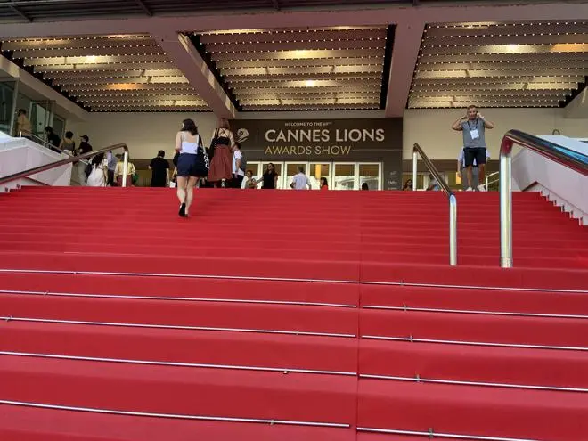 The stairs leading up the Cannes award venue The stairs leading up the Cannes award venue