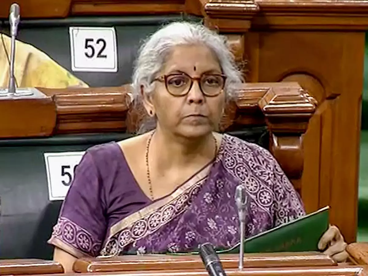 Finance Minister Nirmala Sitharaman in the Lok Sabha during the second part of Budget Session of Parliament, in New Delhi, Friday