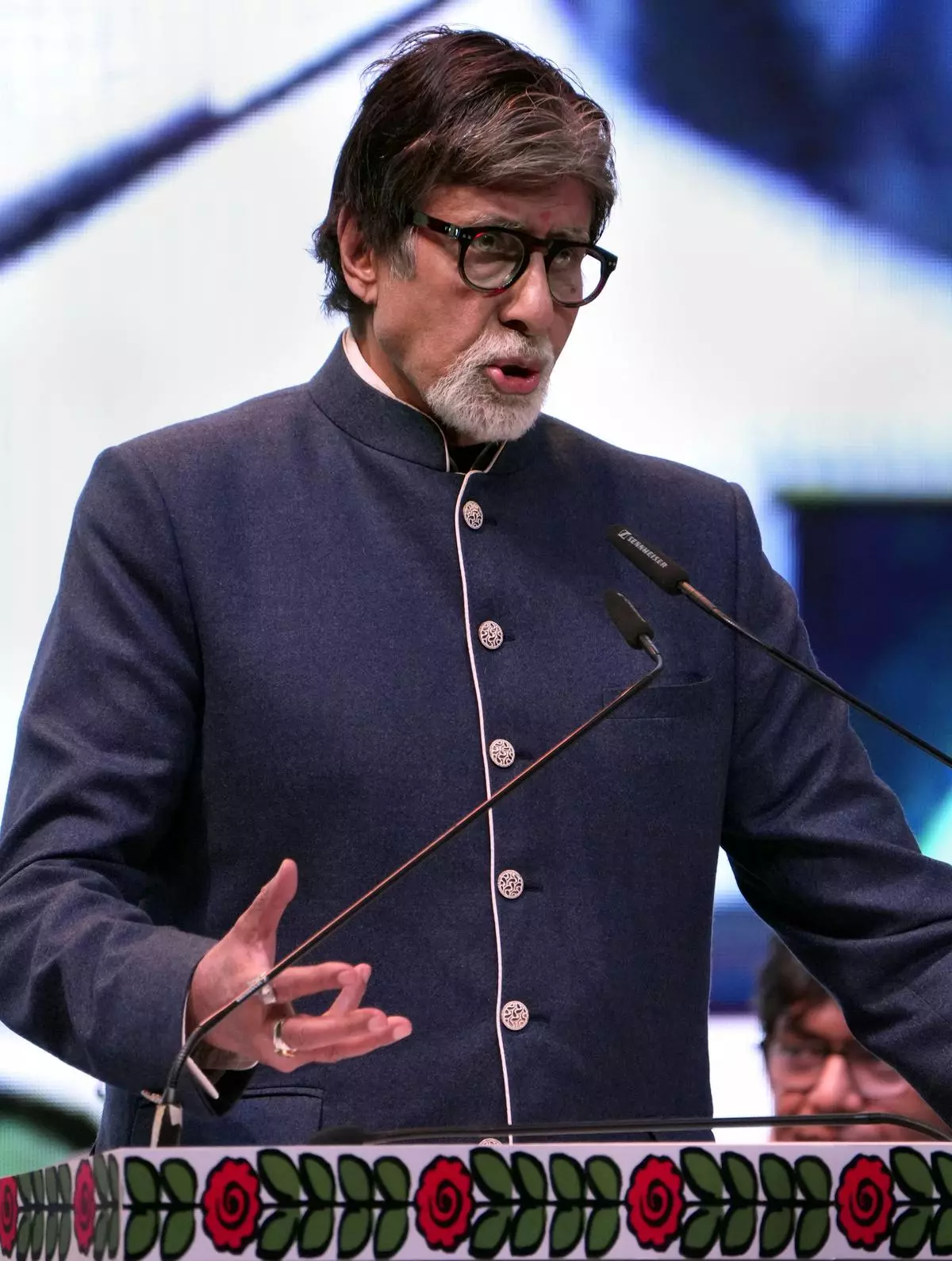 Amitabh Bachchan speaking at  inauguration of the 28th Kolkata International Film Festival, in Kolkata earlier this month 