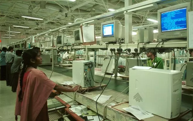 An inside view of the HCL Infosystems factory in Pondicherry
