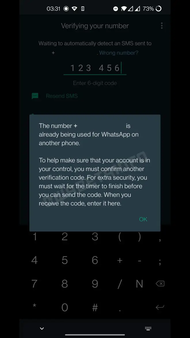 WhatsApp - Double verfication code WhatsApp - Double verfication code