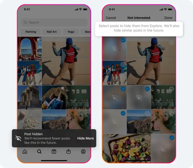 Hide posts on Instagram Hide posts on Instagram