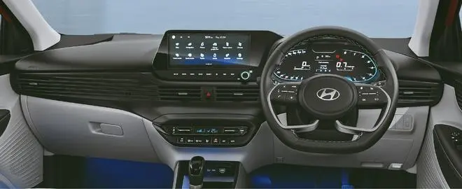 For the cabin of the new i20, Hyundai designers have created a new dual-tone grey and black interiors, with an enhanced night-time impact via a reworked ambient lighting For the cabin of the new i20, Hyundai designers have created a new dual-tone grey and black interiors, with an enhanced night-time impact via a reworked ambient lighting