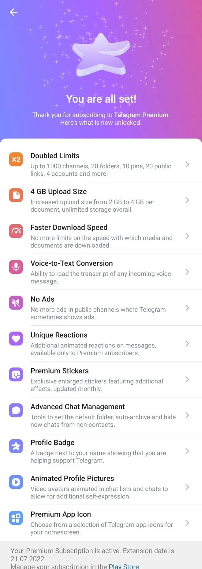 Telegram Premium features Telegram Premium features