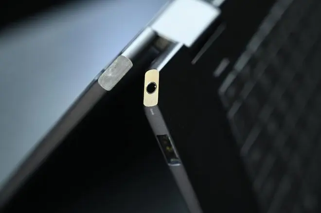 The unique angled ports on the HP Spectre x360 16-inch (2024)