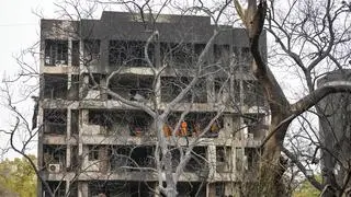 NDRF personnel at the site of the Air India plane crash, in Ahmedabad on Friday. NDRF personnel at the site of the Air India plane crash, in Ahmedabad on Friday.