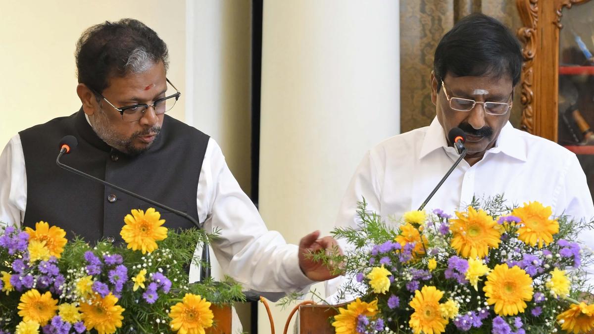 AIADMK MLA Anbalagan takes oath as pro tem Speaker of Pondy Assembly