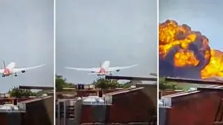 A London-bound Air India plane crashes moments after taking off from the Ahmedabad airport A London-bound Air India plane crashes moments after taking off from the Ahmedabad airport