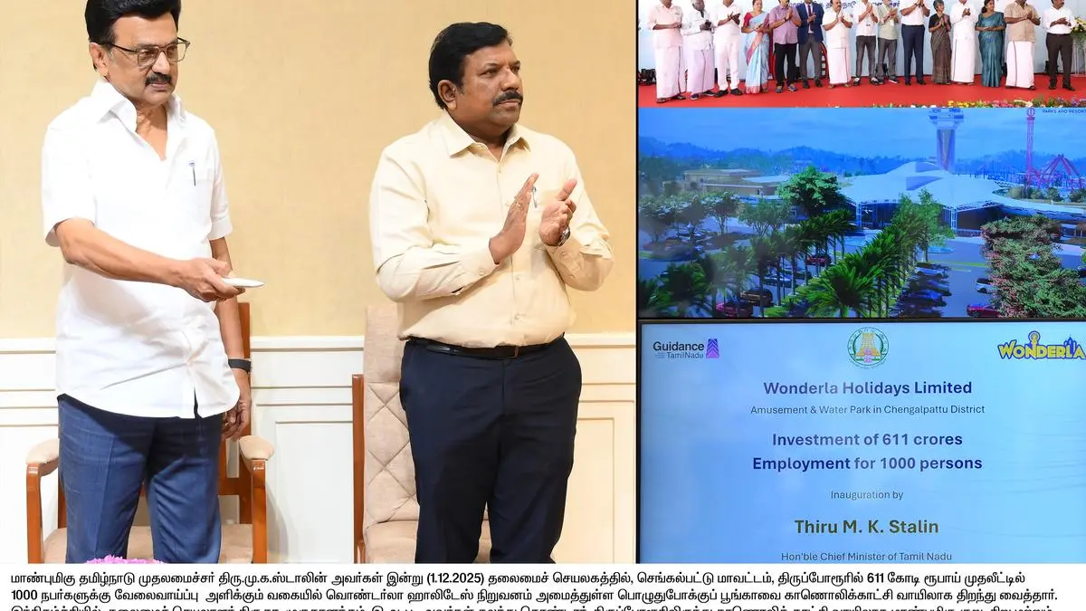 Tamil Nadu CM MK Stalin inaugurates Wonderla’s ₹611 crore Chennai park
