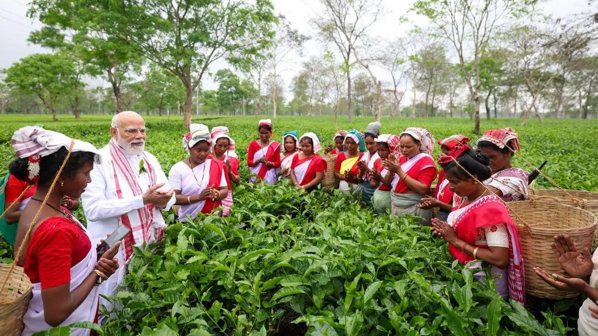 Assam polls: PM Modi visits tea estate, connects with workers
