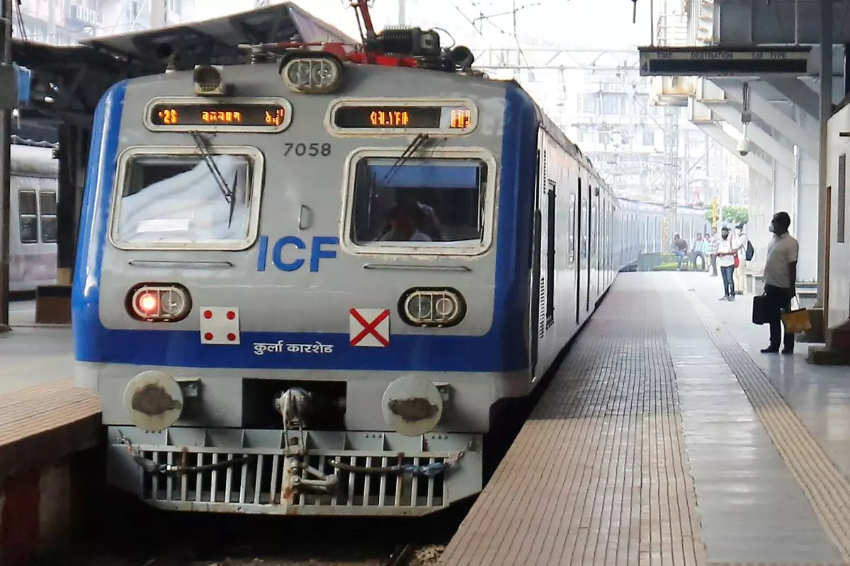 Air-Condition local train of the Central railway at Chhatrapati Shivaji Maharaj Terminus (CSMT).