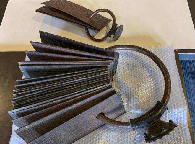 This image posted on May 16, 2026 shows the 11th-century Chola dynasty copper plates, which are being handed back to India during a restitution ceremony, are displayed at the event, in The Hague. The Netherlands on Saturday handed back 11th-century Chola dynasty copper plates to India, in an event attended by Prime Minister Narendra Modi, signifying the strengthening of ties between the two countries. This image posted on May 16, 2026 shows the 11th-century Chola dynasty copper plates, which are being handed back to India during a restitution ceremony, are displayed at the event, in The Hague. The Netherlands on Saturday handed back 11th-century Chola dynasty copper plates to India, in an event attended by Prime Minister Narendra Modi, signifying the strengthening of ties between the two countries.