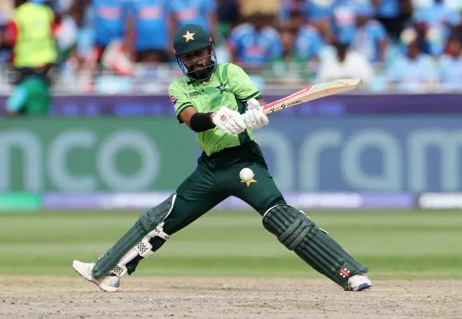 Pakistan’s Saud Shakeel during his 62-run knock