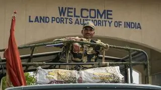 A Border Security Force official stands guard at the Attari-Wagah Border, in Amritsar district, Punjab, May 7, 2025 A Border Security Force official stands guard at the Attari-Wagah Border, in Amritsar district, Punjab, May 7, 2025