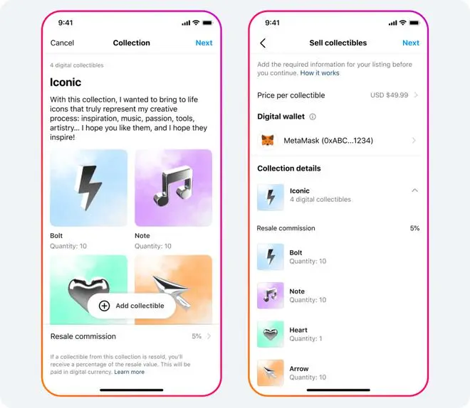 Digital collectibles on Instagram Digital collectibles on Instagram