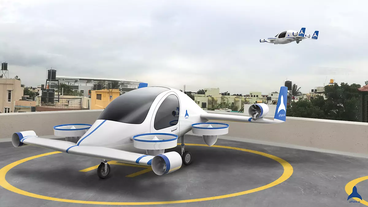 eVTOL: Fitted with smaller propulsion units driven by electric motors