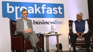 Chief Economic Advisor V. Anantha Nageswaran and Raghuvir Srinivasan, Editor, businessline, at ` Breakfast with businessline' in Chennai on Tuesday ( 2/4/24)
Photo : Bijoy Ghosh Chief Economic Advisor V. Anantha Nageswaran and Raghuvir Srinivasan, Editor, businessline, at ` Breakfast with businessline' in Chennai on Tuesday ( 2/4/24)
Photo : Bijoy Ghosh