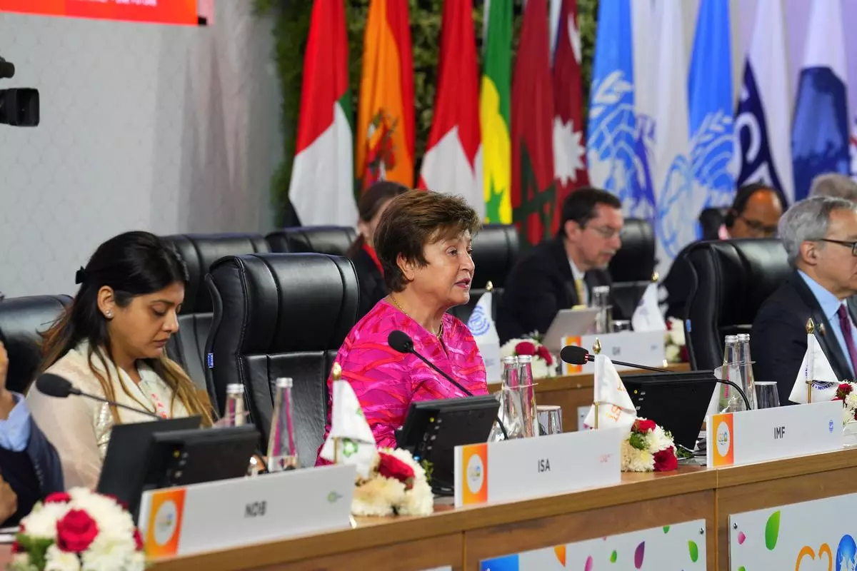 File picture: IMF Managing Director Kristalina Georgieva at the G20 Finance Ministers and Central Bank Governors’ meeting on the outskirts of Bengaluru on Friday.