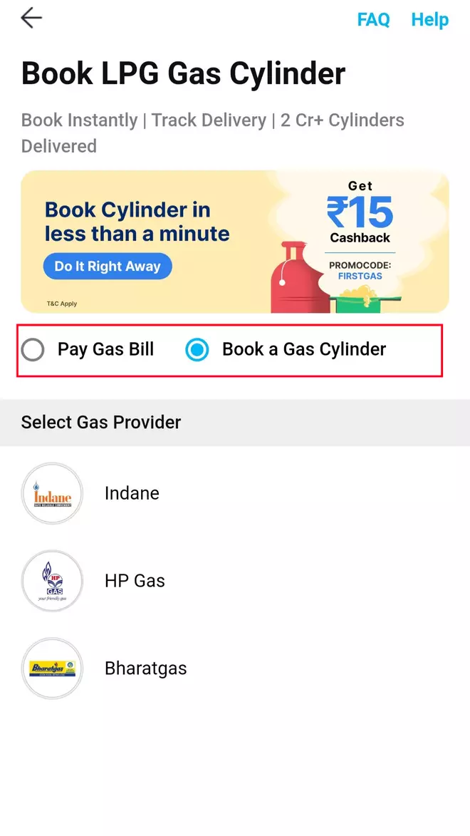 Choose to book or pay your bill