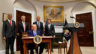 'Medicine Men' or DC: President of the United States, Donald Trump, Director of the National Institute of Health, Jay Bhattacharya, Centers for Medicare Services Administrator and Medicaid Mehmet Oz, Secretary of Health and Health Services Robert F Kennedy Jrr and Commissioner of Commissioners Commissioners