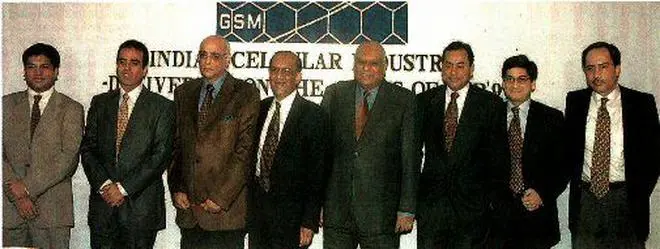 ANTI-WLL POWER: Cellular Industry captains (from left) Mr Dilip Modi, CEO, Modi Telecom group, Mr Sunil Mittal, Chairman and Group MD, Bharti Enterprises, Mr Rajan Nanda, Chairman, Escotel Communications, Mr Vinay Rai, Koshika Telecom, Mr B.K. Modi, Chairman, Spice Communications, Mr Ravi Rula and Mr Prashant Rula, Essar group, and Mr Sanjeev Aga, CEO, Birla Tata AT ANTI-WLL POWER: Cellular Industry captains (from left) Mr Dilip Modi, CEO, Modi Telecom group, Mr Sunil Mittal, Chairman and Group MD, Bharti Enterprises, Mr Rajan Nanda, Chairman, Escotel Communications, Mr Vinay Rai, Koshika Telecom, Mr B.K. Modi, Chairman, Spice Communications, Mr Ravi Rula and Mr Prashant Rula, Essar group, and Mr Sanjeev Aga, CEO, Birla Tata AT