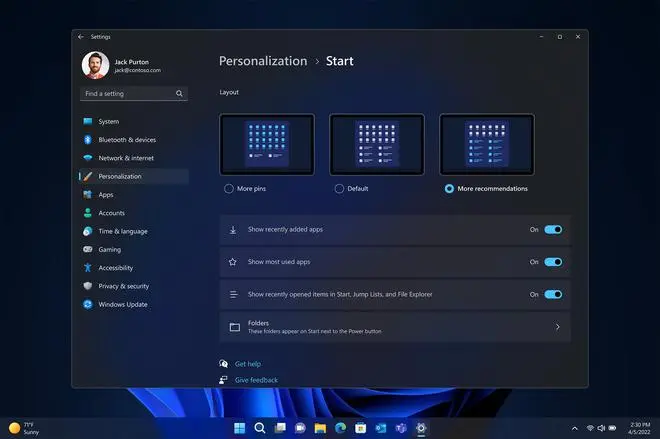 Start menu Start menu