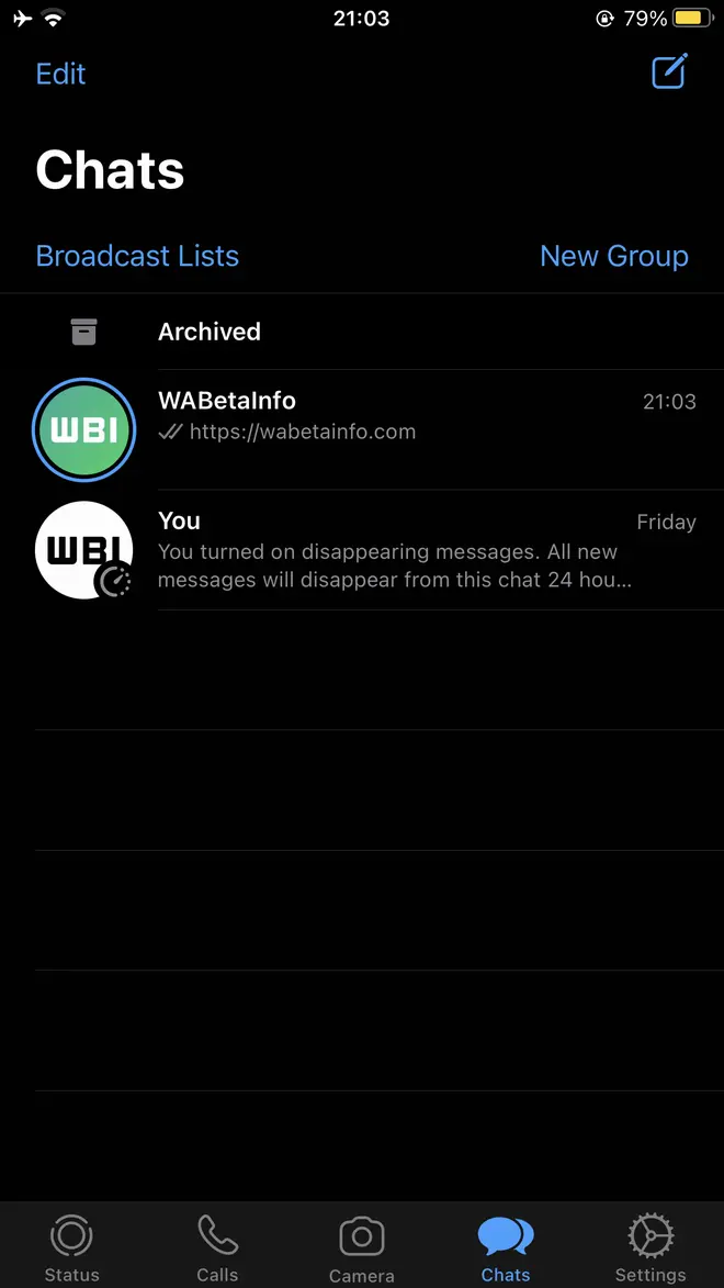 WhatsApp status within chat list WhatsApp status within chat list