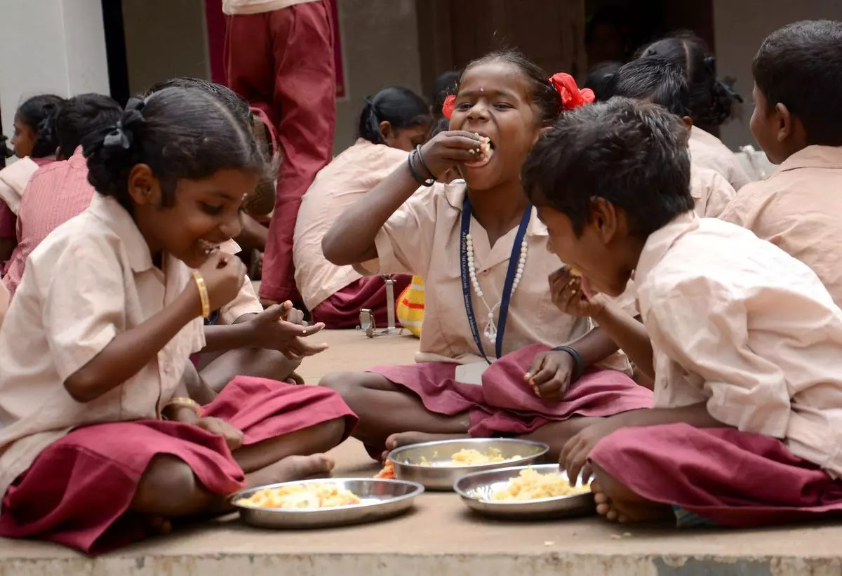 Breakfast consisting of a meal with sambar and vegetables will be provided to children in all working schools.