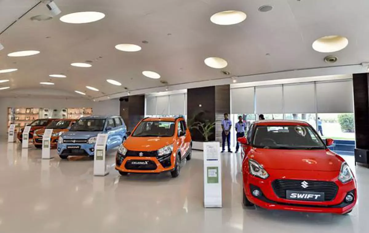 New Delhi: Maruti Suzuki India’s popular models on display at its showroom in Vasant Kunj in New Delhi